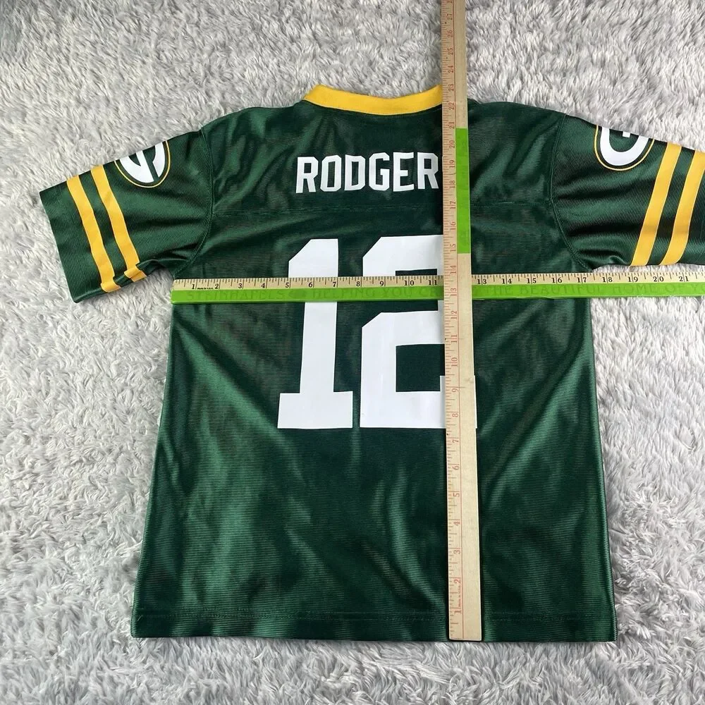 Aaron Rodgers Green Bay Packers Jersey Youth Large Green NFL Football Retro